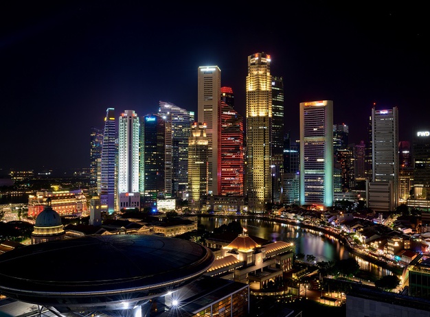 VIEWS FROM ROOM FACING MARINA BAY Peninsula Excelsior Hotel en Singapore 
